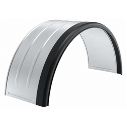 Dubbel spatbord voor aanhanger 15-16" DOMAR DK7120 wielkast 880/400mm metaal met rubberen rand
