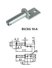Zijscharnier met handgreep WINTERHOFF BSCH 10-320+BSCHG 10-17-A complete aanhangerzijmontage