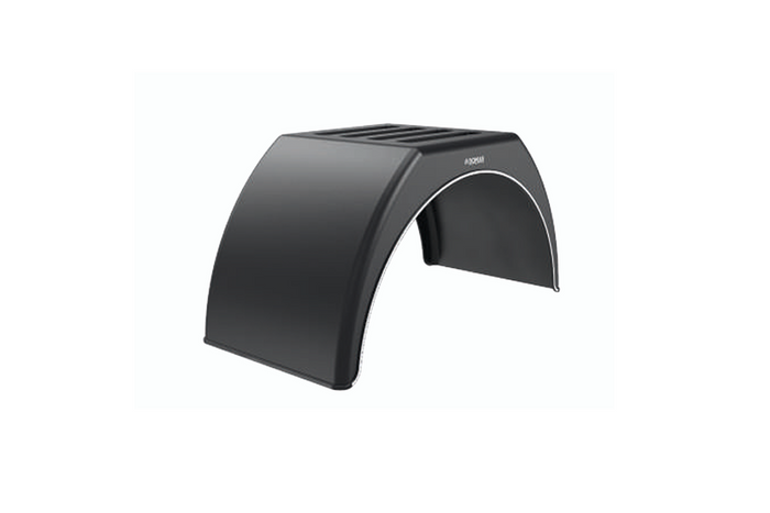 Dubbel spatbord voor aanhanger 15-16" DOMAR DK3120 platte wielkast 1000/510mm met witte velg