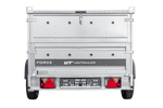 Enkelassige aanhanger op veren 230x125 UNITRAILER FORCE 230/R KIPP met BIS-zijwanden en aluminium afdekking