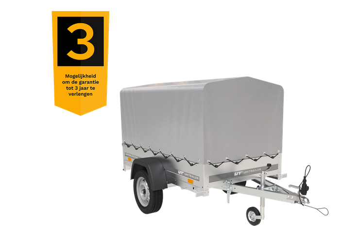 Lichte aanhanger Garden Trailer 201 Unitrailer met complete huif en neuswiel 200×125 MTM 750 kg