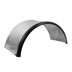 Dubbel spatbord voor aanhanger 15-16" DOMAR DK7115 wielkast 880/400mm metaal met rubberen rand