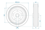 Reservewiel voor ProPlus 341540 massief rubberen neuswiel 200x50mm