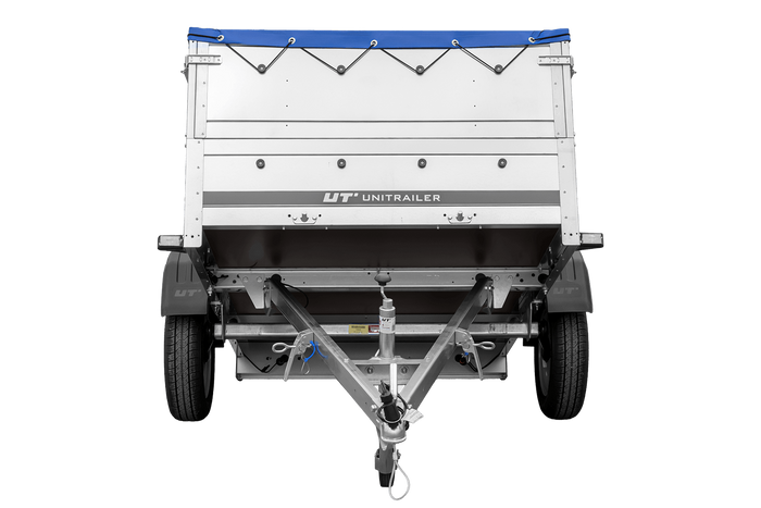Autotrailer 200x125 UNITRAILER GARDEN 201 KIPP met BIS-zijwanden en blauw dekzeil