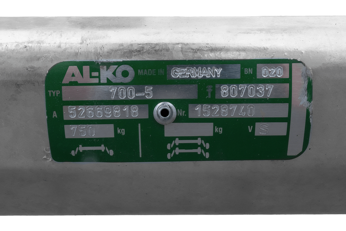 AL-KO OPTIMA ongeremde as voor aanhanger 750 kg 1285 mm 1620 mm 4x100