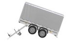 Tweeassige aanhanger 264x125 UNITRAILER GARDEN 264/2 KIPP met H-1100 frame en grijze huif