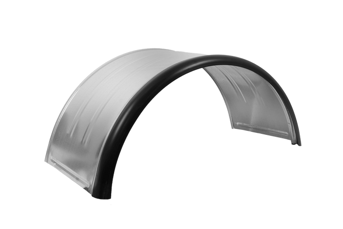 Dubbel spatbord voor aanhanger 15-16" DOMAR DK7115 wielkast 880/400mm metaal met rubberen rand