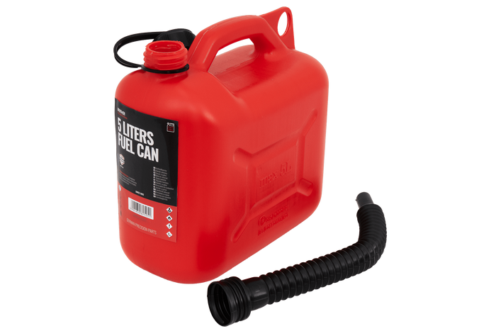 5L HERMON kunststof jerrycan met trechter, rood