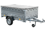 Garden Trailer 230 KIPP met steunwiel, BIS zijwanden, H-0 frame en grijze afdekking