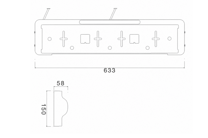 Kentekenplaathouder met LED-verlichting en ASPÖCK 12V-remlicht, kabel van 0,8 m en 1 m.