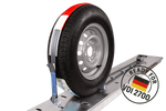 Set van vier HEFFA CARLINE 130 spanbanden voor sleepwagens wielbevestigingsbanden 2,8m/35mm/3t VDI 2700