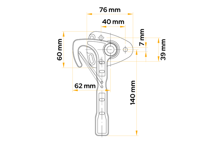 Linker zijhaak WINTERHOFF WV 10-L aanhanger zijhaak sluiting