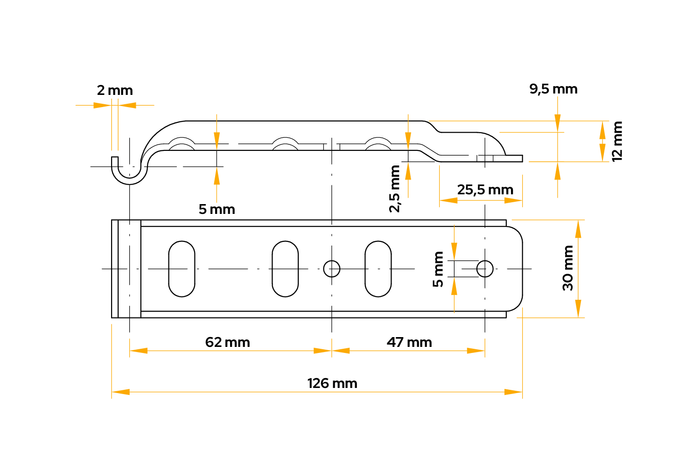 UNITRAILER Z-02/BVG 10-B zijkoppelinghouder voor aanhanger