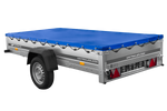 Enkelassige aanhanger 264x125 UNITRAILER GARDEN 264 KIPP met blauw dekzeil