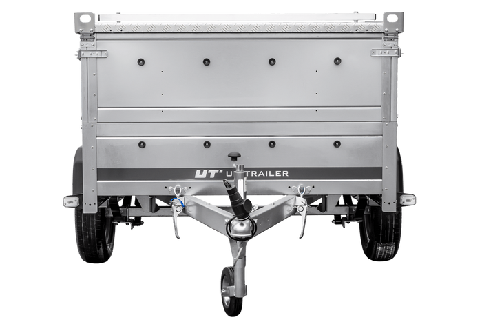 Lichte aanhangwagen op veren 200x125 UNITRAILER GARDEN 201/R KIPP met BIS zijwanden en aluminium deksel