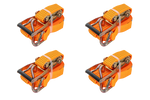 Set van vier UNITRAILER 8m/50mm/5t oranje transportbanden met spaninrichting