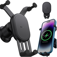 BASEUS Stabiele Gravitional autotelefoonhouder met Qi 15W draadloos opladen voor het ventilatierooster