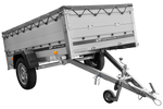 Enkelassige aanhanger met aluminium zijwanden 230x125 Unitrailer Garden 230 KIPP ALU met BIS-zijwanden, H-0 frame en grijze afdekking