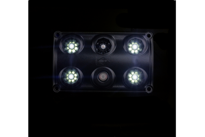 HORPOL LWD2157/CZ LED 900lm zwarte interieur autolamp met schakelaar en rode diode