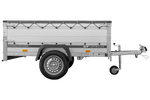 Autoaanhanger met aluminium zijwanden 200x125 Unitrailer Garden 201 KIPP ALU met BIS-zijwanden, H-0 frame en grijze afdekking