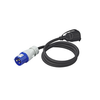 Adapter met CEE-stekker en -stopcontact met beschermingscontact 16A 230V ProPlus 373530DE kabel 150cm