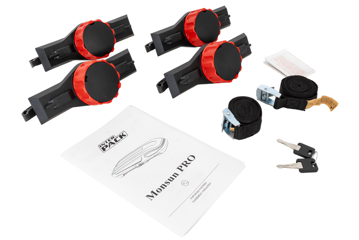 Inter Pack Monsun PRO M dakkoffer, zwart metallic