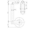 WINTERHOFF ST60-V-255SB steunwiel 400 kg 60 mm 525-755 mm