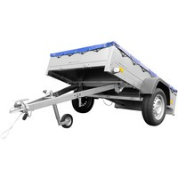 Unitrailer GARDEN TRAILER 201 KIPP met steunwiel, H-0 frame en blauw zeil