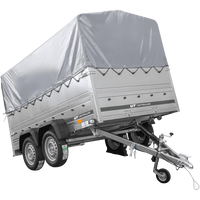 Lichte aanhanger 264x150 UNITRAILER GARDEN 265/2 KIPP met BIS-zijwanden, H-800 frame en grijze afdekking