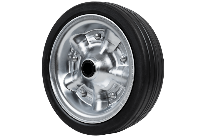 Reservewiel voor het KNOTT 405725.001 neuswiel, gemaakt van massief rubber, 225x65 mm.