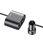 BASEUS Hoogrendement autolader 2x USB + 2x sigarettenaanstekeraansluiting 80W