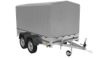 Tweeassige aanhanger 264x125 UNITRAILER GARDEN 264/2 KIPP met H-1100 frame en grijze huif