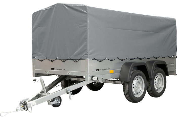 Twee-assige aanhanger 264x125 UNITRAILER GARDEN 264/2 KIPP met H-800 frame en grijze kap