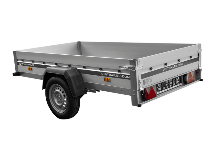 Autoaanhanger op veren met aluminium zijwanden 230x125 Unitrailer Garden 230/R KIPP ALU
