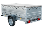 Garden Trailer 230 KIPP met steunwiel, BIS zijwanden, H-0 frame en grijze afdekking