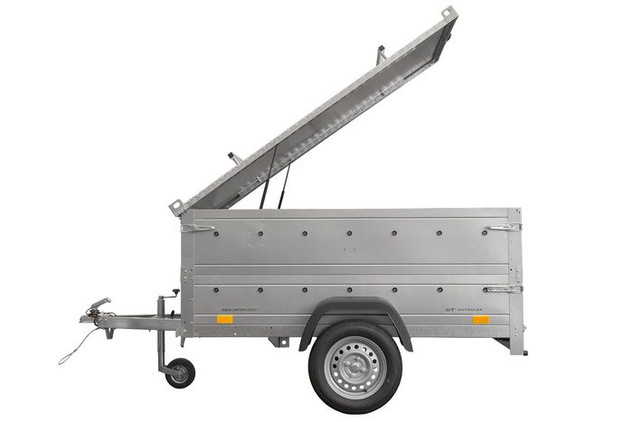 Aanhangwagen met aluminium afdekking GARDEN TRAILER 200 KIPP, twee zijkanten en steunwiel