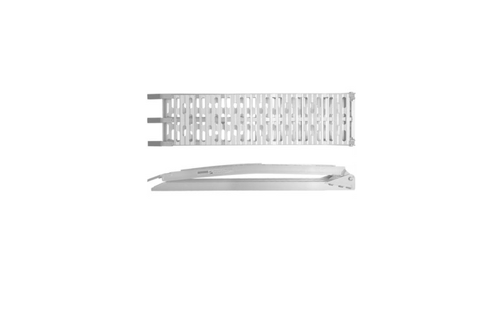 UNITRAILER ALR003 opklapbare aluminium oprijplaat voor aanhanger 221 cm 340 kg met riem en steun