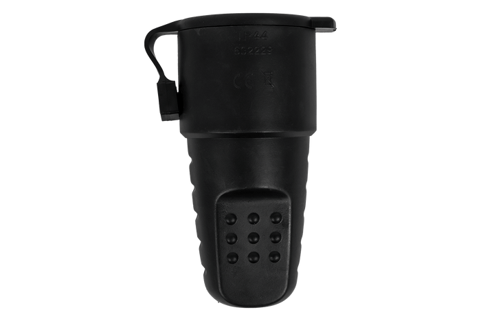 MANTES 3P vrouwelijke contactdoos, rubber, met klep, 16A, 250V