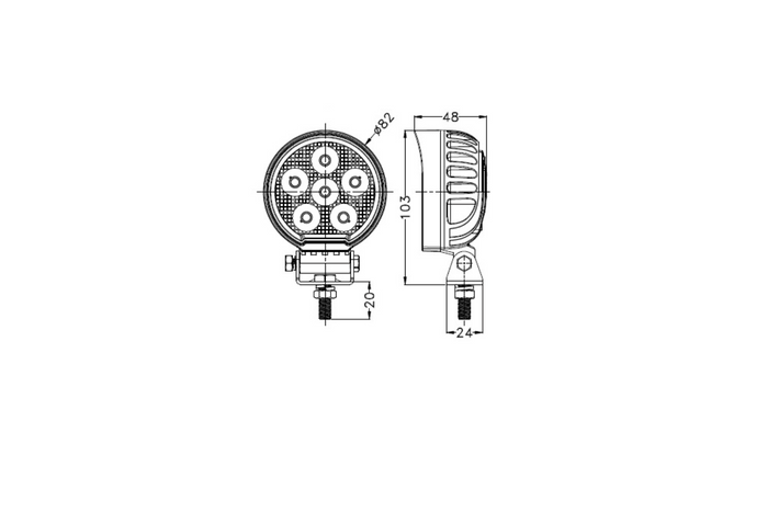 LED-werklampreflector TT TECHNOLOGY TT.13323 24xLED 1920lm rond
