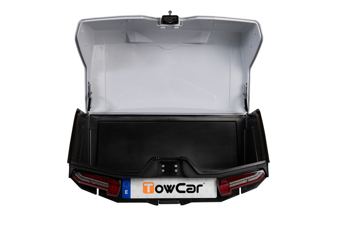 Towbox Alpha klassiek grijs - bagagebox voor montage op de trekhaak