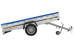 Enkelassige aanhanger 264x125 UNITRAILER GARDEN 264 KIPP met blauw dekzeil