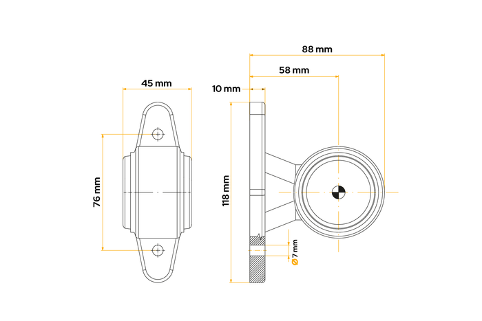FRISTOM FT-009A LED universele markeringslamp op rubberen arm