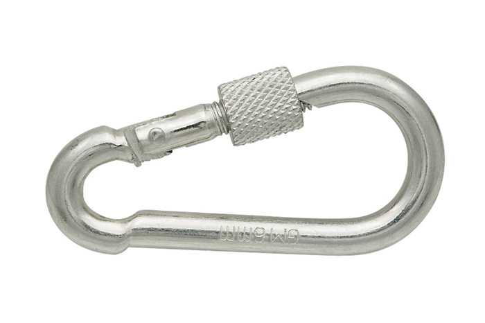 Karabijnhaak met veiligheidssysteem voor touwen DROMET KSZ.4.40 brandweerkarabijnhaak 4x40mm