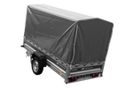 Autotrailer 264x125 UNITRAILER FORCE 264 KIPP met H-1100 frame en grijze afdekking