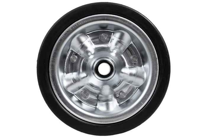 Reservewiel voor het KNOTT 405725.001 neuswiel, gemaakt van massief rubber, 225x65 mm.