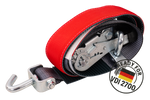 Set van vier HEFFA CARLINE 130 aanhangwagentransportbanden, wielborgriemen 2,8m/50mm/5t VDI 2700
