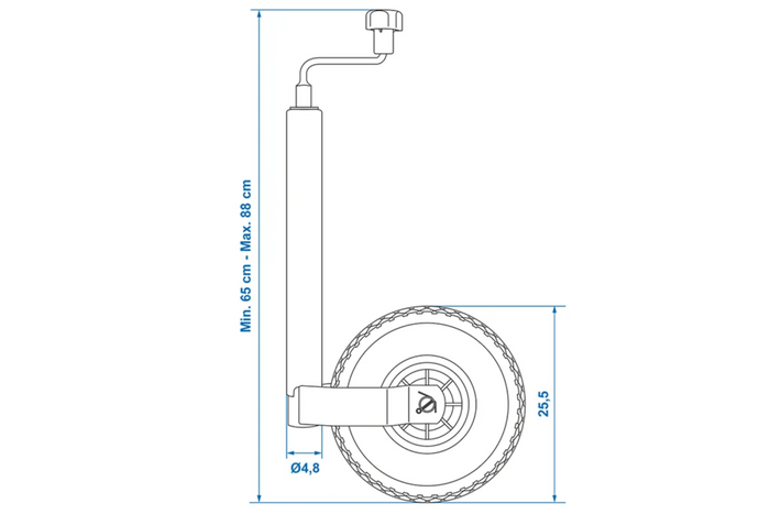 ProPlus 341507 neuswiel 150 kg 48 mm 650-880 mm