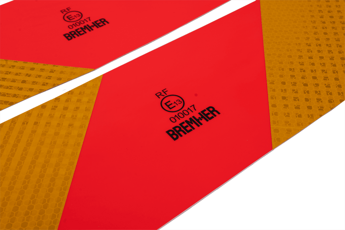 Stickers, reflecterende stickers, korte HERMON, markeringsplaten voor zware voertuigen, 565x132mm, links+rechts