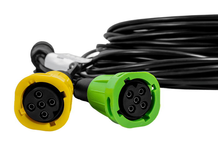 MANTES elektrische installatie, kabelboom voor boottrailer, 9,5 m, 13-pins stekker, 2x 5-pins bajonetaansluitingen