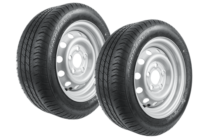 Set van twee versterkte wielen voor aanhangwagen LINGLONG BAND 195/50 R13C 104/101N UNITRAILER VELG 5.5Jx13"H2 5x112 ET 30